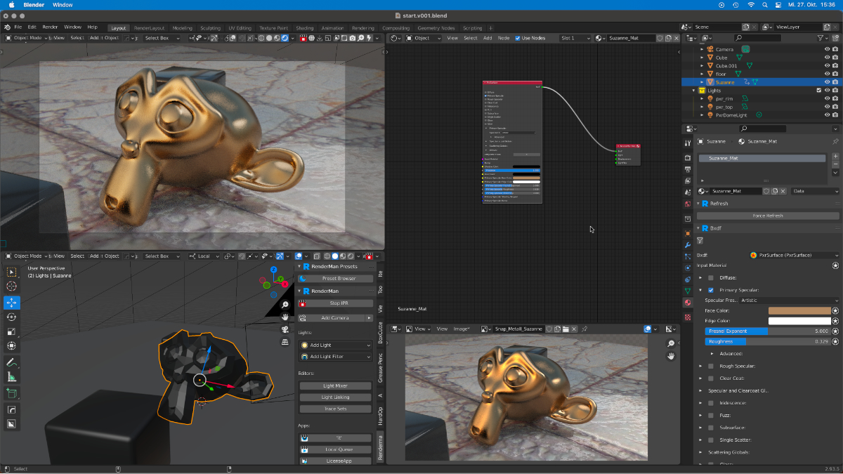 Pixar RenderMan 24.1 in Blender Helge Maus