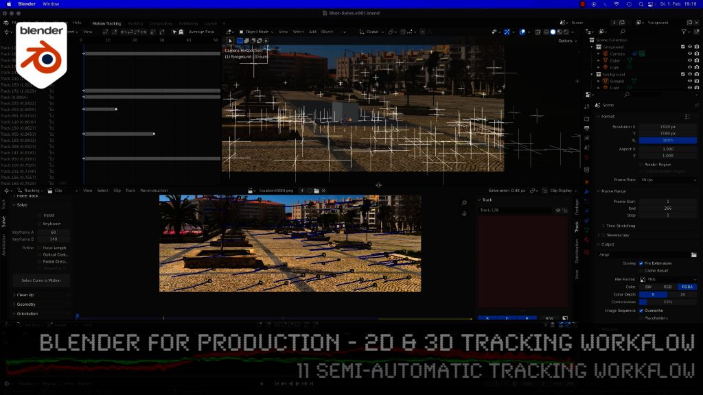 Blender 3.0 for Production - 2D & 3D Tracking Workflow - 11 Semi-automatic Tracking Workflow