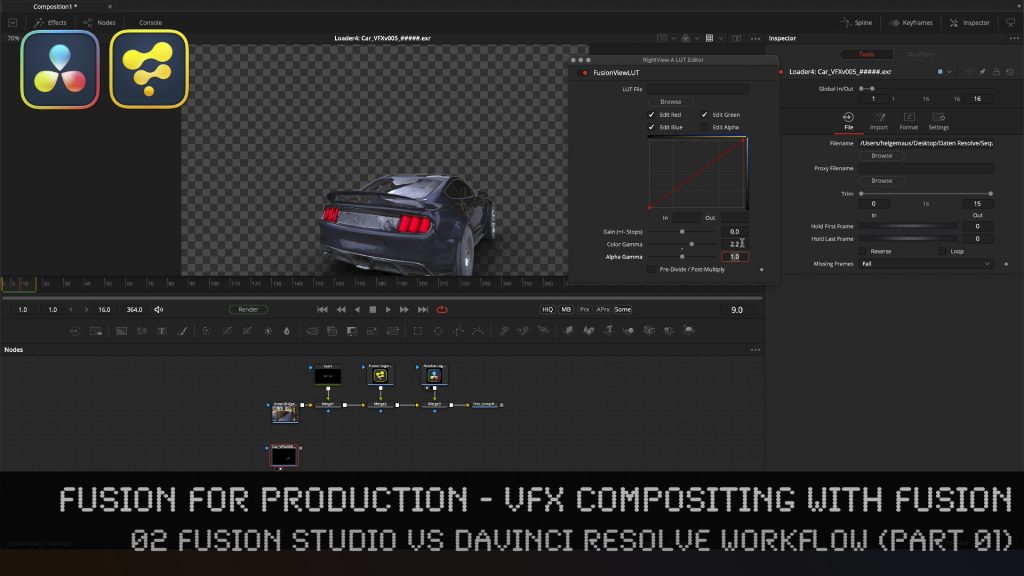 Fusion for Production - VFX Compositing with Fusion - 02a Fusion Studio vs DaVinci Resolve Workflow