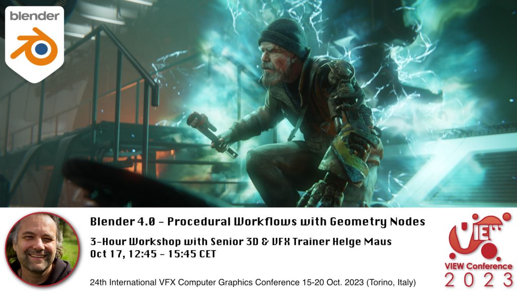 Blender Workshop - Procedural Workflows with Geometry Nodes in Blender 4.0 with Senior 3D & VFX Trainer Helge Maus / pixeltrain