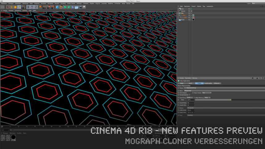 CINEMA 4D R18 - New Features Preview - MoGraph Kloner Verbesserungen